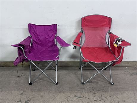 Folding Outdoor Chair Pair w/ Bags