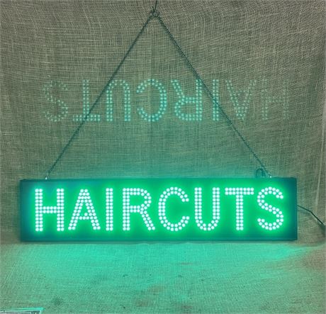 Flashing LED "Haircuts" Sign - 35x8