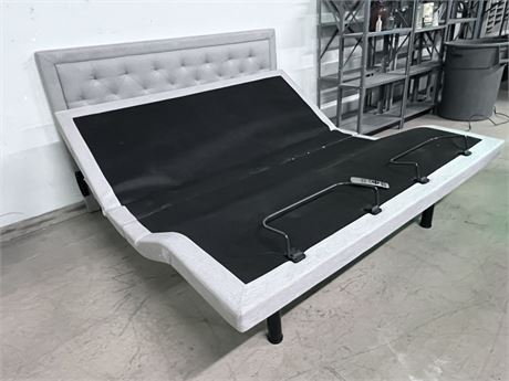 King Size Adjustable Bed Frame w/ Headboard - Works!