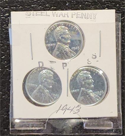 3 - 1943 Steel War Pennies
