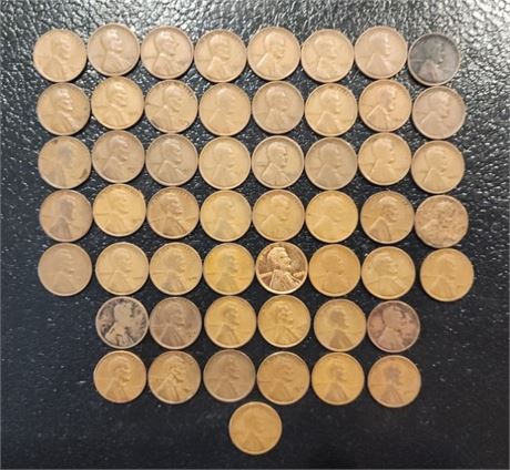 53 Copper Wheat Pennies