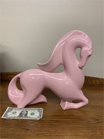 Vintage Pink Horse Sculpture