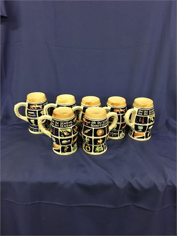 VTG German Schnitzel Bank Beer Steins. T 45