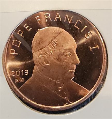 2013 1oz. copper Pop Francis I Commemorative Coin