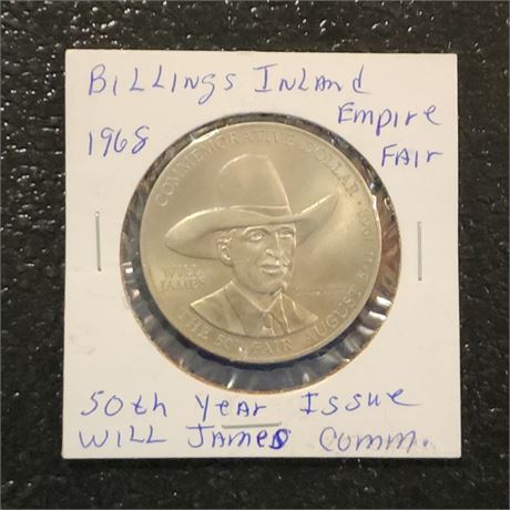 1968 Billings Inlaid Empire 50 yr Will James Coin
