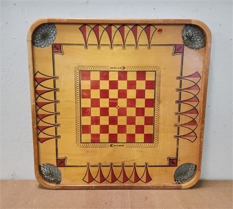 Vintage Carrom Wood Game Board - 28x28