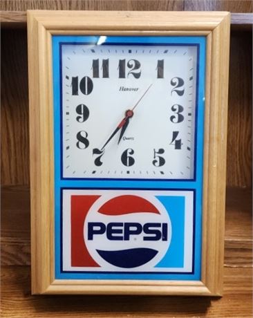 Battery Op Pepsi Wall Clock - 10x15