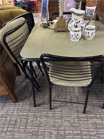 Vintage Card Table w/ 4 Chairs