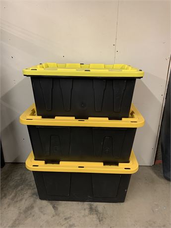 Lot Of 3 Totes With Lids
