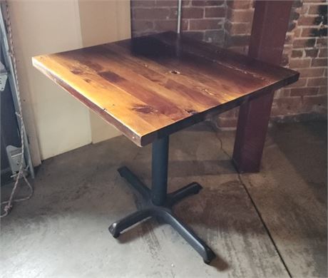 Solid Wood Table Top w/ Cast Iron Base - 30x30x32 (F)