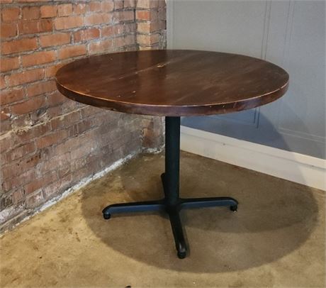 Solid Wood Table Top w/ Cast Iron Base - 41" Diameter  (F)