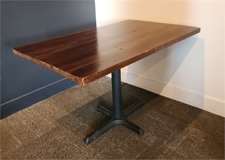 Solid Wood Top Table w/ Cast Iron Base - Table Top: 48x30x32 (F)