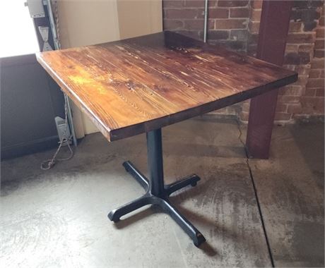 Solid Wood Table Top w/ Cast Iron Base - 36x30x32 (F)