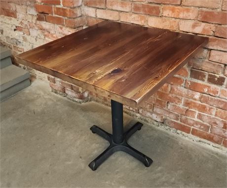 Solid Wood top Table w/ Cast Iron Base -  Table Top: 30x30 (F)