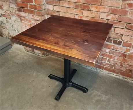Solid Wood top Table w/ Cast Iron Base -  Table Top: 30x30 (F)