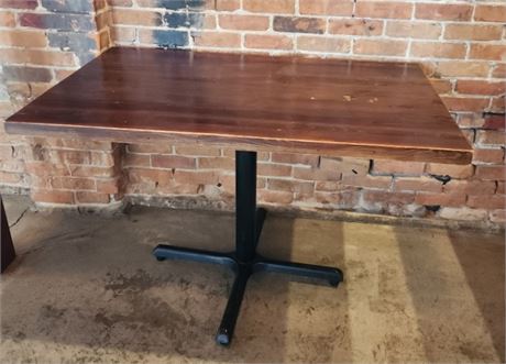 Solid Wood Table Top w/ Cast Iron Base - 48x30x32 (F)