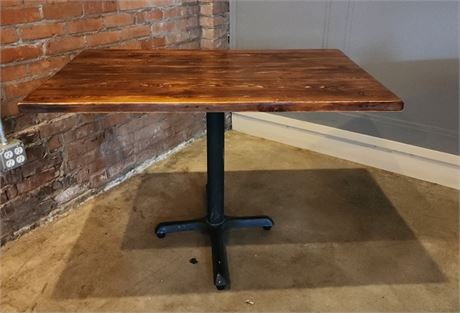 Solid Wood Table Top w/ Cast Iron Base - 48x30x32  (F)