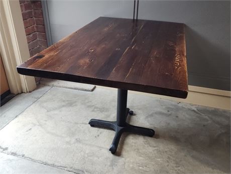 Solid Wood Top Table w/ Cast Iron Base -  Table Top: 48x30 (F)