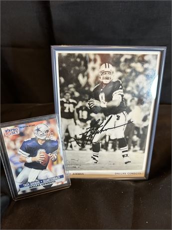 Troy Aikman Signed Picture w/ Card
