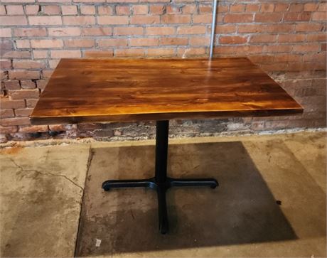 Solid Wood Table Top w/ Cast Iron Base - 48x30x32 (F)