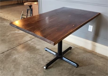 Solid Wood Top Table w/ Cast Iron Base -  Table Top: 48x30 (F)
