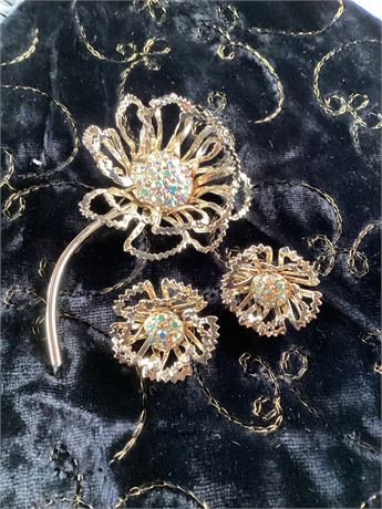 Vintage Coventry Brooch and Earrings. T 102