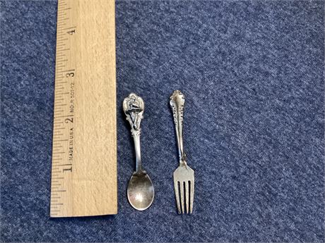 Vintage Sterling Spoon and Fork Pins.
