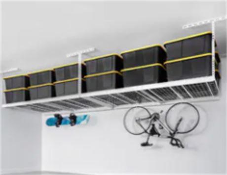 SafeRacks Overhead Garage Storage Combo Kit. Two 4 ft x 8 ft Racks