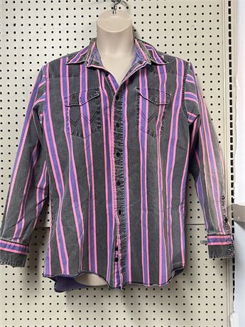 Wrangler 17 x 35 Regular Fit Long Sleeve Brushpopper Button Up Shirt
