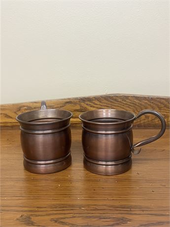 Set of 2 16oz. Butte Copper Company Montana Old Style Antique Copper Mugs