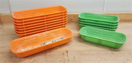 14" & 10" Plastic Bread Baskets - 13pcs. (F)