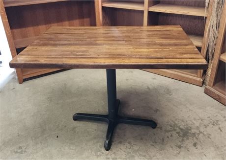 Wood Top Table w/ Cast Iron Base - 44x30x30 (T)