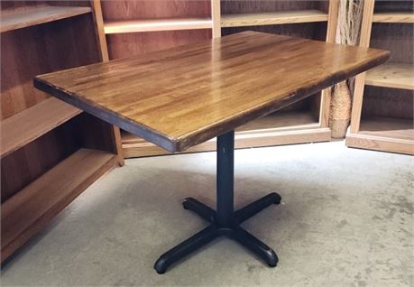 Wood Top Table w/ Cast Iron Base - 44x30x30 (T)