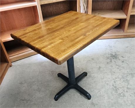 Wood Top Table w/ Cast Iron Base - 30x24x30 (T)