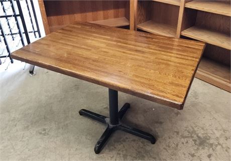 Wood Top Table w/ Cast Iron Base - 44x30x30 (T)