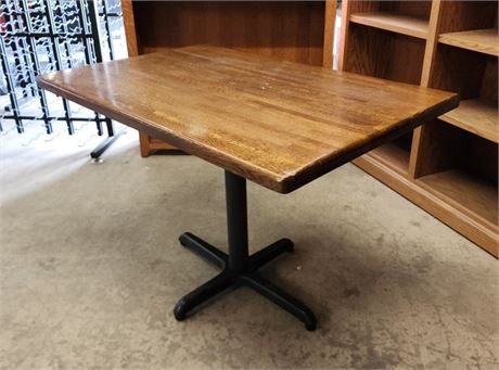 Wood Top Table w/ Cast Iron Base - 44x30x30 (T)