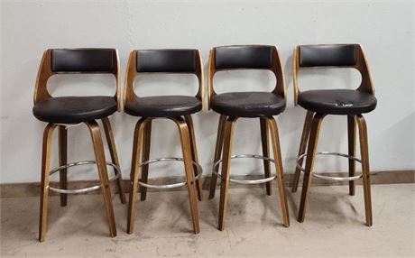 4 Swivel Bar Stools - 29" Seat Height, 17" Seat Diameter (T)