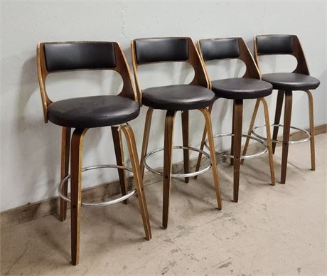 4 Swivel Bar Stools - 29" Seat Height, 17" Seat Diameter (T)