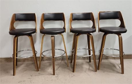 4 Swivel Bar Stools - 29" Seat Height, 17" Seat Diameter (T)