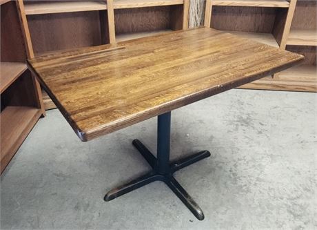 Wood Top Table w/ Cast Iron Base - 44x30x30 (T)