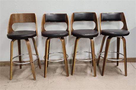 4 Swivel Bar Stools - 29" Seat Height, 17" Seat Diameter (T)