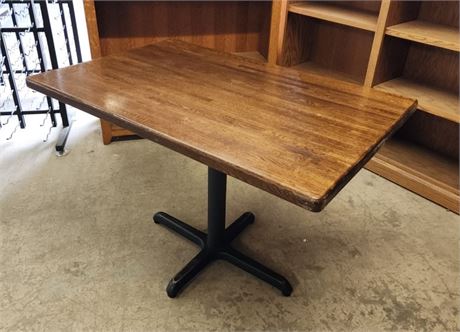 Wood Top Table w/ Cast Iron Base - 44x30x30 (T)