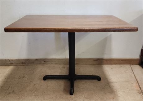 Wood Top Table w/ Cast Iron Base - 44x30x30 (T)