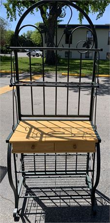 Two-Tiered Wrought Iron Bakers Rack