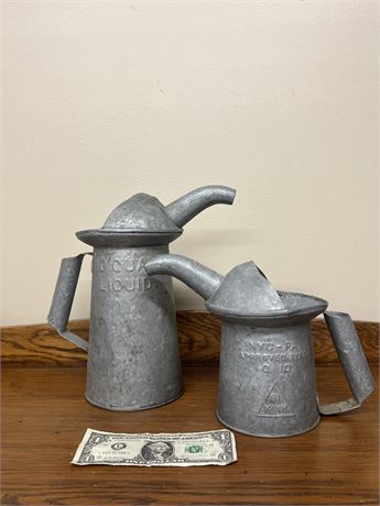 Two Vintage Oil Galvanized Metal NYC-PA Approved Type Cans