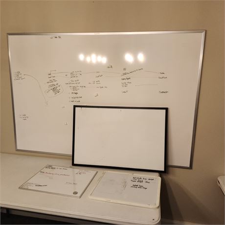 4-Assorted Size Dry Erase Boards (F)