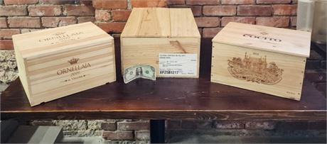 Nice Wood Wine Box Trio (F)