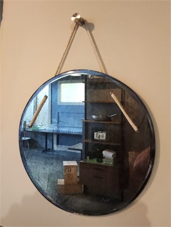 Vintage Beveled Round Mirror...12"dia (F)