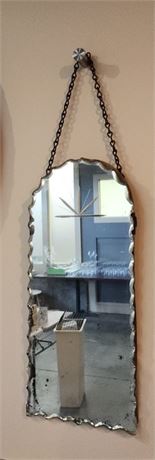 Antique Scalloped Beveled Mirror...7x16 (F)