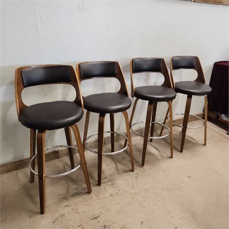 4 Swivel Bar Stools - 29" Seat Height, 17" Seat Diameter (T)